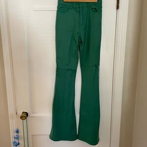 Green faux leather edikted pants